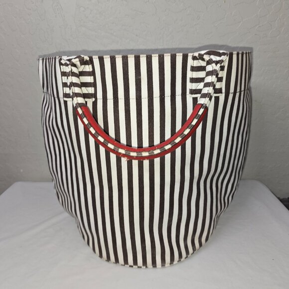 Henri Bendel Extra Large Striped Canvas Tote Bag, Beach Bag AS IS - Picture 5 of 15